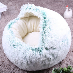 Long hair round dog kennel with lid cat kennel scrape bottom style inside fabric style long hair style